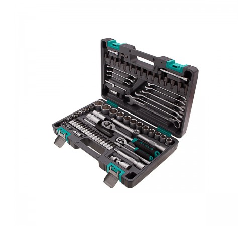 14105 Набор инструментов Stels, 1/2", 1/4", CrV, пластиковый кейс, 82 предмета