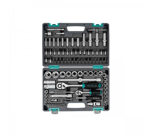 14106 Набор инструментов Stels, 1/2", 1/4", CrV, пластиковый кейс, 94 предмета
