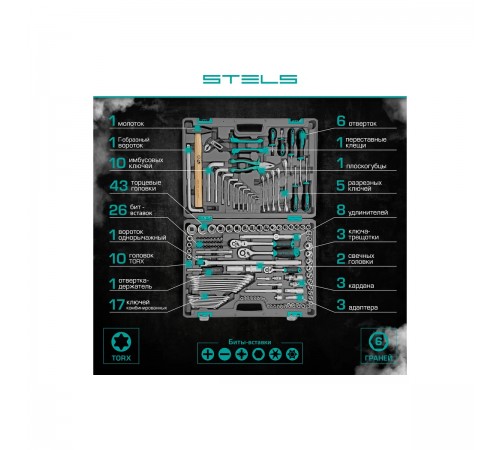 Набор инструментов Stels 142 предмета 14107