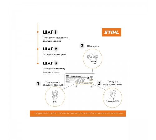 3621-006-0084 Цепь STIHL Rapid Super (36 RS) (84 звеньев)