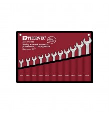 W1S11TB Набор гаечных рожковых ключей THORVIK 11 шт, 8-32 мм в сумке
