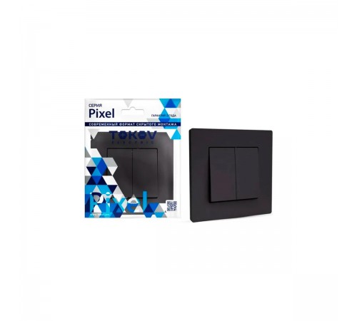 Выключатель TOKOV ELECTRIC TKE-PX-V2F-C14 2кл СП Pixel 10A IP20 в сборе 1792316