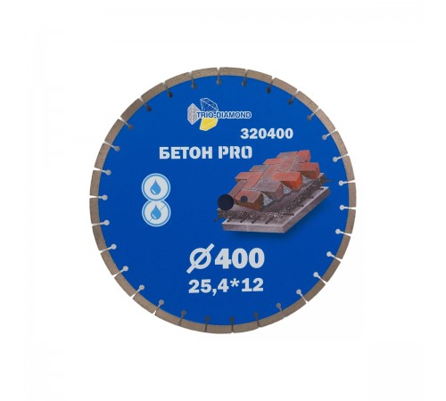320400 Диск алмазный TRIO-DIAMOND SEGMENT Бетон PRO 400х14х25,4/12мм