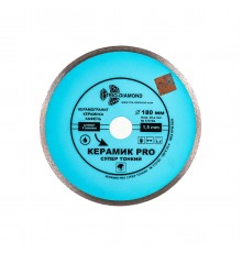 Диск алмазный TRIO-DIAMOND 370182 сплошной супер тонкий керамик PRO 180х6x25,4x1,5мм