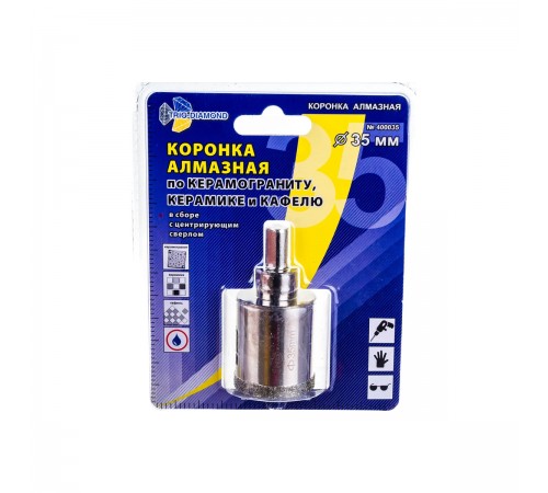 400035 Коронка алмазная TRIO-DIAMOND по керамике и кафелю с центрирующим сверлом 35мм
