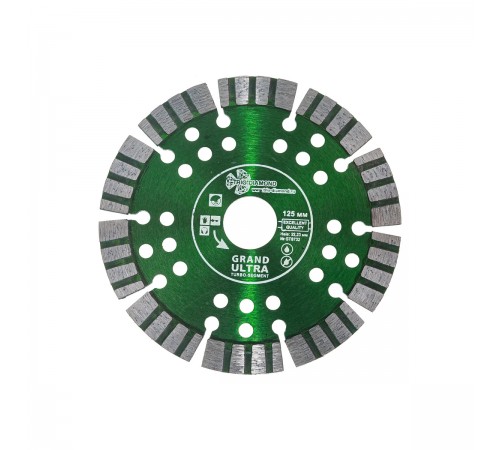 GTS732 Диск алмазный отрезной TRIO-DIAMOND TURBO SEGMENT Grand hot press125x22мм