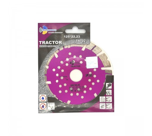 TR702 Диск алмазный отрезной TRIO-DIAMOND TURBO SEGMENT Tractor 125x12x22.23мм