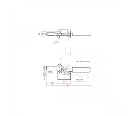 GH-200-W Зажим механический WOODWORK с горизонтальной ручкой, усилие 400кг.