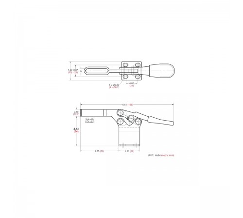 GH-225-DHB Зажим механический WOODWORK с горизонтальной ручкой, усилие 227кг.