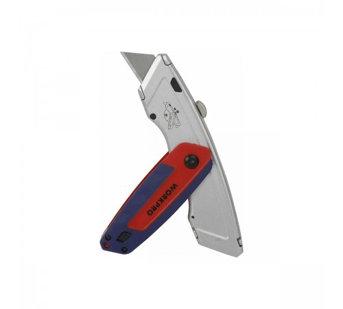 WP213016 Нож WORKPRO складной с двумя лезвиями 170х35х20мм