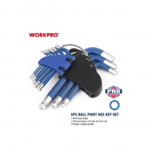 WP222010 Набор шестигранных ключей WORKPRO PRO с шаровидными наконечниками 9шт.