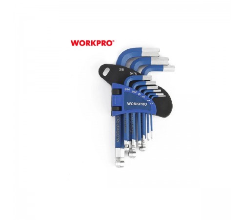 WP222010 Набор шестигранных ключей WORKPRO PRO с шаровидными наконечниками 9шт.