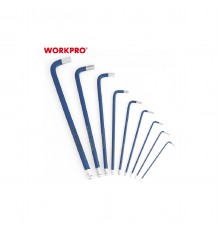 WP222011 Набор шестигранных ключей WORKPRO LONG PRO с шаровидными наконечниками 9шт.