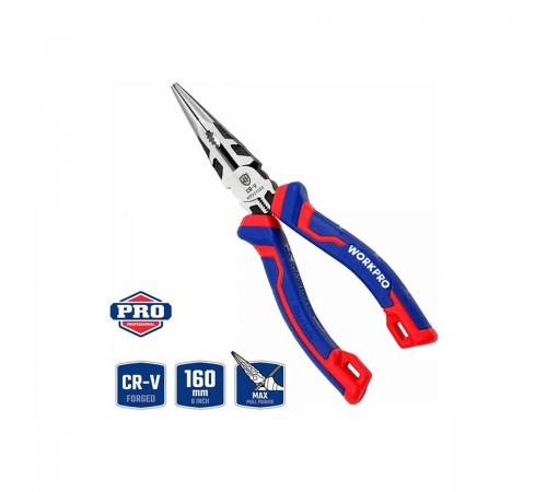 Длинногубцы WORKPRO 160мм (6 дюймов) CR-V WP231020