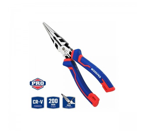 Длинногубцы WORKPRO 200мм (8 дюймов) CR-V WP231021