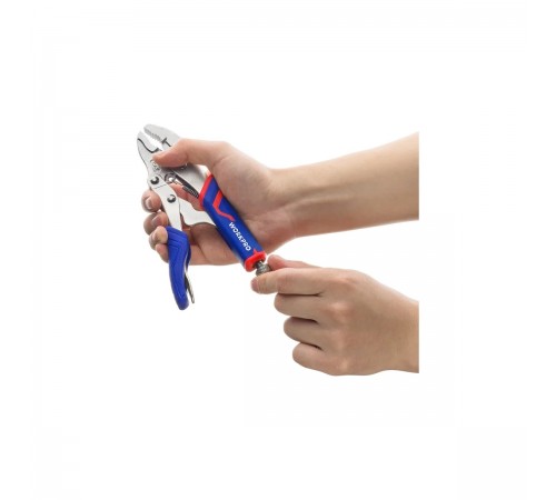 WP231073 Клещи зажимные WORKPRO закругленные 2К 180мм (7") CR-V