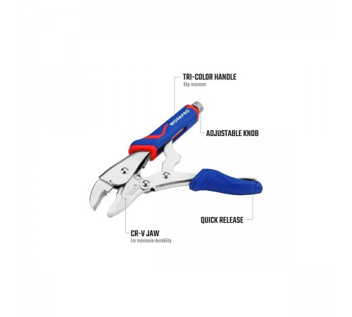 WP231074 Клещи зажимные WORKPRO закругленные 2К 250мм (10") CR-V