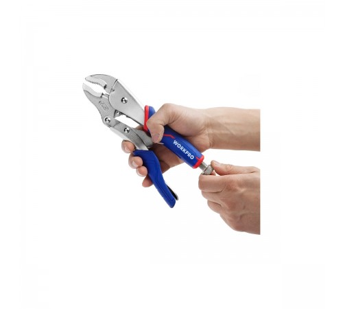 WP231074 Клещи зажимные WORKPRO закругленные 2К 250мм (10") CR-V