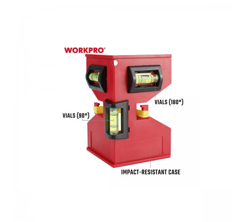 WP262029 Уровень магнитный WORKPRO, угловой, 125х75мм