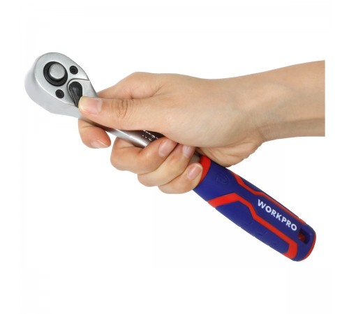 WP271007 Ключ трещеточный WORKPRO 2К 1/4" 45Т