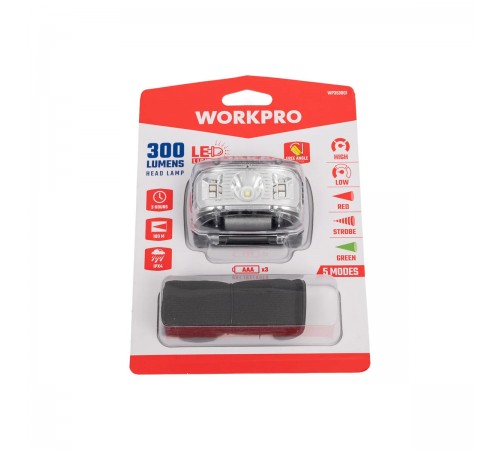 WP353001 Фонарь головной светодиодный WORKPRO 3AAA