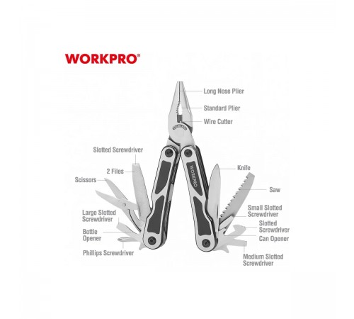 Плоскогубцы WORKPRO универсальные 15-в-1 WP382009