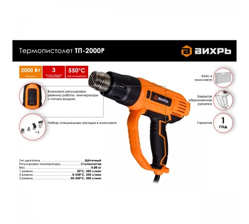 Термопистолет Вихрь ТП-2000Р