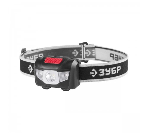 56436 Фонарь налобный ЗУБР МАСТЕР светодиодный, 1Вт+2LED, 4 режима, 3ААА