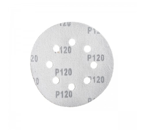 031-518 Круг шлиф. липучка Практика 125мм, P120, 8 отв.
