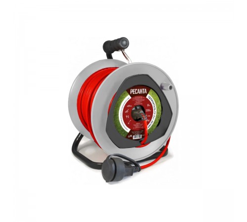 61/118/11 Удлинитель силовой на катушке СУ-2х1-30/2ВР (с выкл, 1 розетка,IP44)/Ресанта