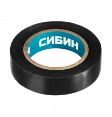 1235-2 Изолента СИБИН черная, ПВХ, 15мм х 10м