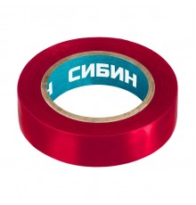 1235-3 Изолента СИБИН красная, ПВХ, 15мм х 10м