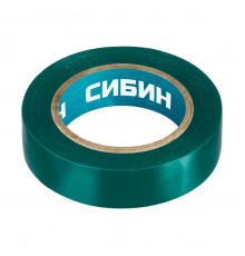 1235-4 Изолента СИБИН зеленая, ПВХ, 15мм х 10м