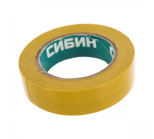 1235-5 Изолента СИБИН желтая, ПВХ, 15мм х 10м