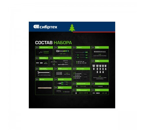 Набор инструмента Сибртех 76 предметов 13394