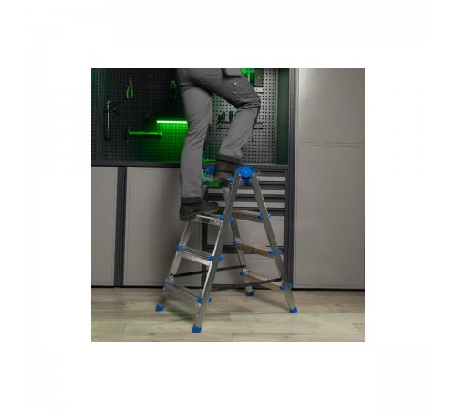 97984 Стремянка двусторонняя ,стальная Сибртех 4ст,