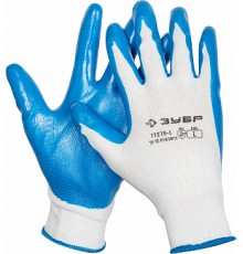 11276-L Перчатки ЗУБР МАСТЕР маслостойкие для точных работ с нитриловым покрытием, размер L
