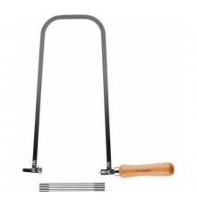 15270-Н7 Лобзик ручной ЗУБР ЭКСПЕРТ 130х300мм хромированный, с полотнами по дереву 6шт.7 предметов