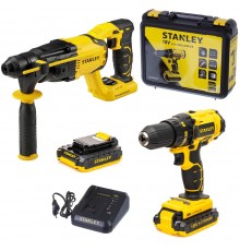 Дрель аккумуляторная STANLEY SCD 20 S2K + Перфоратор STANLEY SBR 20