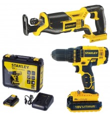 Дрель аккумуляторная STANLEY SCD 20 S2K + Сабельная пила STSC 1820