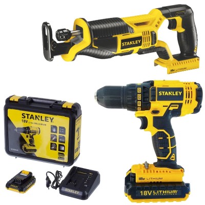 Дрель аккумуляторная STANLEY SCD 20 S2K + Сабельная пила STSC 1820
