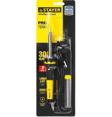 55300-30 Паяльник STAYER PROFI PROTerm с двухкомпонентной рукояткой, долговечное жало, 30Вт, конус