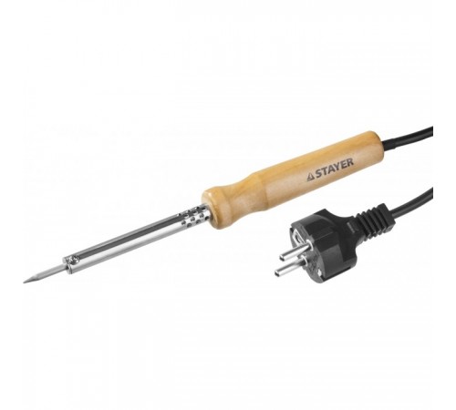 55310-40 Паяльник STAYER MASTER MAXTerm с деревянной рукояткой, долговечное жало, 40Вт, клин