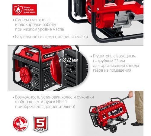 Генератор бензиновый ЗУБР СБ-3300