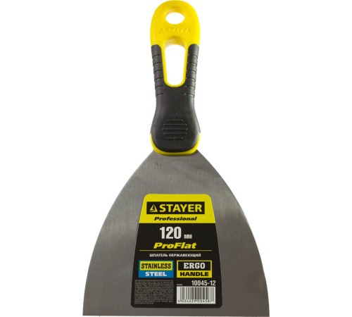 10045-12 Шпатель STAYER PROFESSIONAL, нерж. полотно, 2к ручка, 120 мм