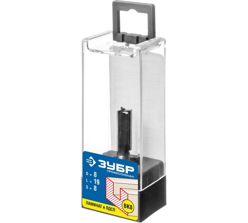 ЗУБР 8 x 19 мм, хвостовик 8 мм, фреза пазовая прямая 28780-8-19 Профессионал