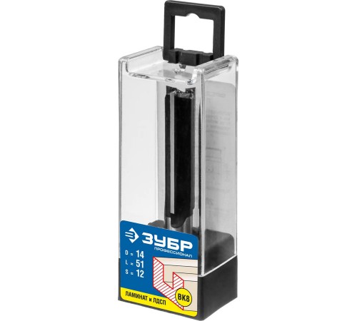 ЗУБР 14 x 51 мм, хвостовик 12 мм, фреза пазовая прямая 28780-14-51-12 Профессионал