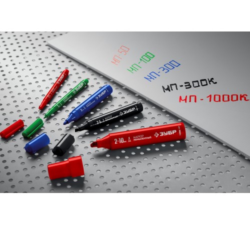 ЗУБР  МП-100 1 мм, заостренный, красный, перманентный маркер, Профессионал (06320-3)