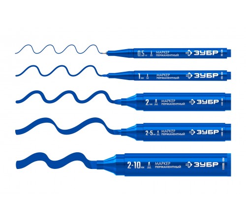 Маркер перманентный ЗУБР Профессионал МП-50 0,5мм синий 06321-7