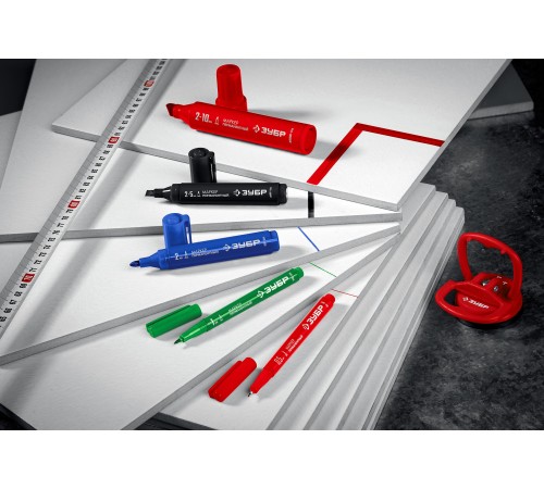 06323-2 Маркер перманентный ЗУБР ПРОФЕССИОНАЛ клиновидный, черный 2-5мм